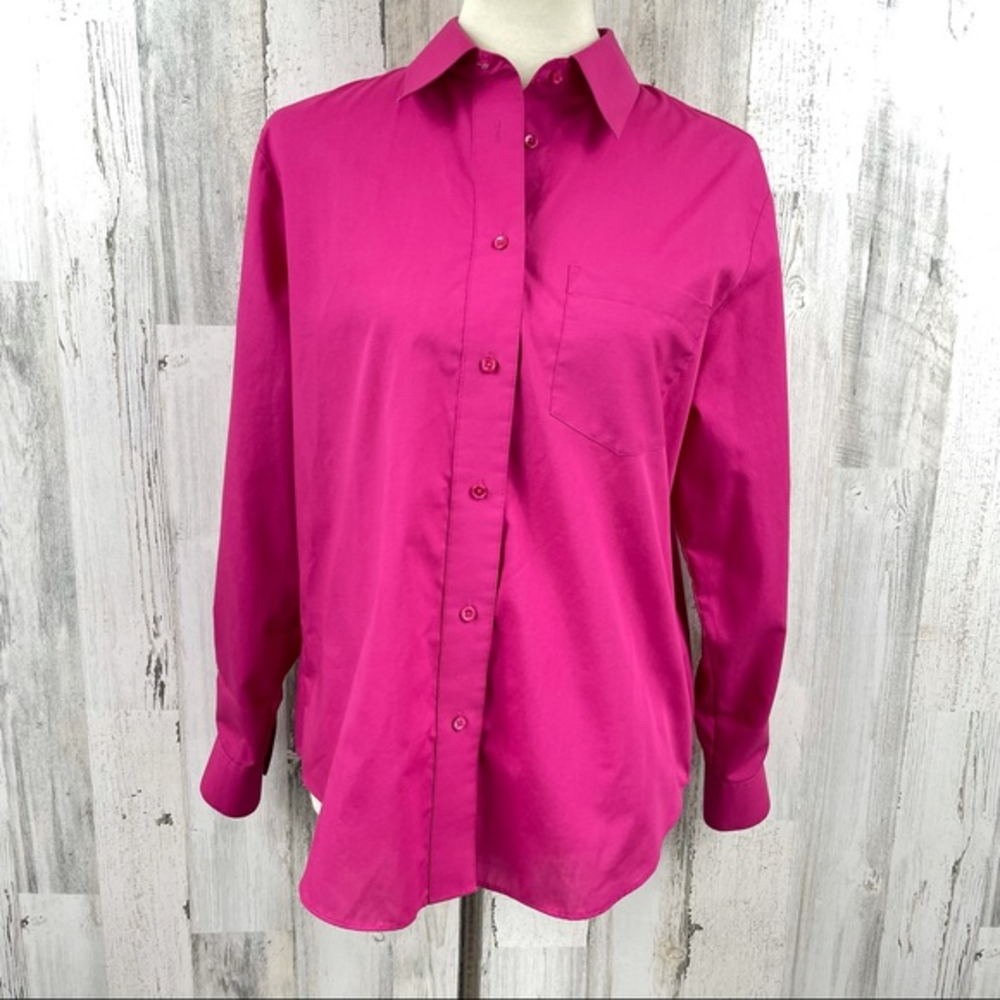 Foxcroft Women's Wrinkle Free Button Down Blouse Size 12 Petite